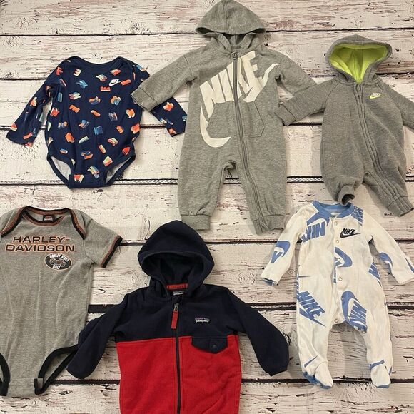 Nike‎ Patagonia Harley Davidson Infant Baby Size Random Athletic Lot of 6 - Picture 1 of 14
